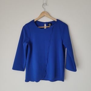 Cobalt Blue Scallop Blouse